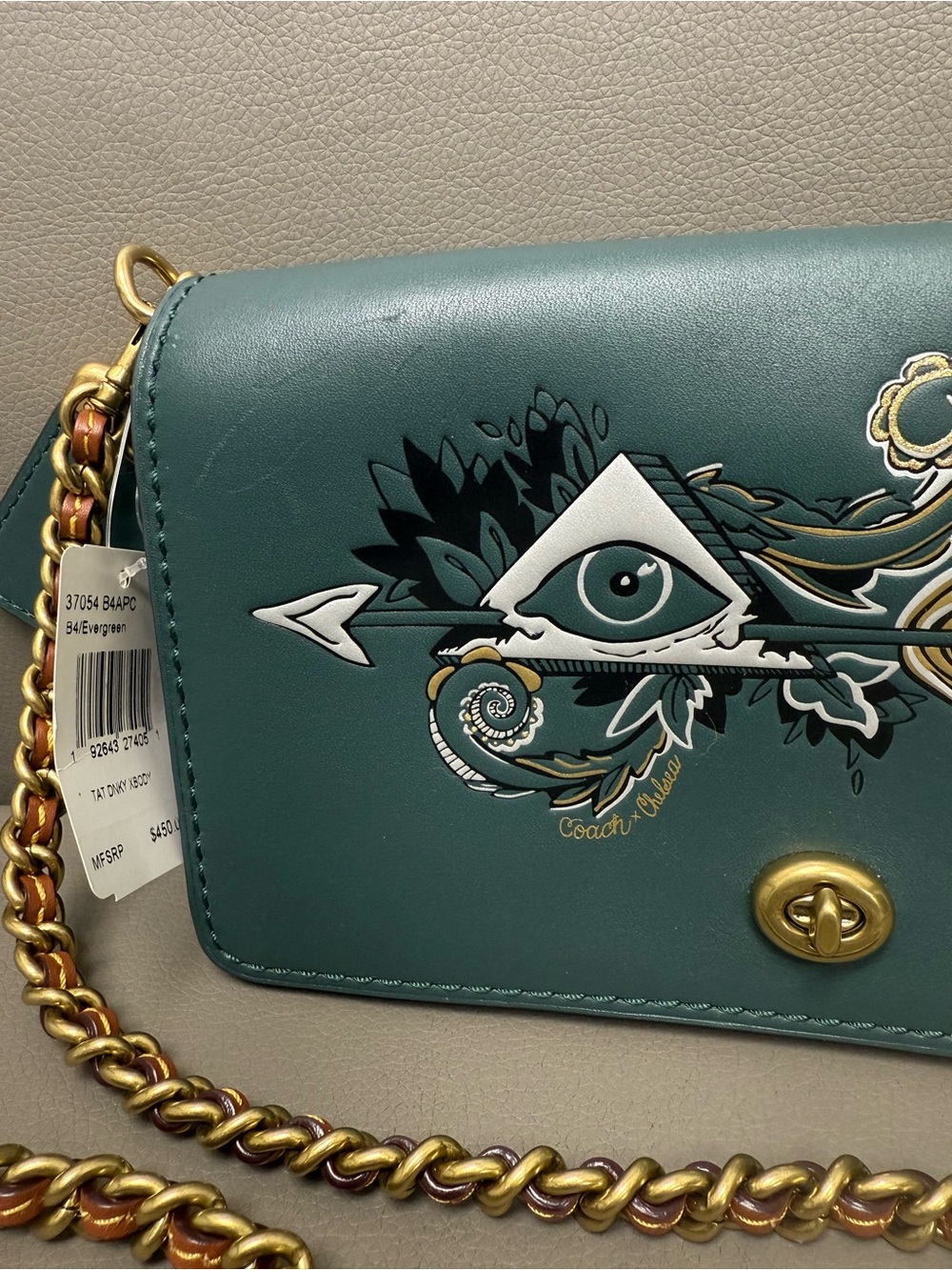 RARE Coach x Chelsea Teal Champlain Tattoo Dinky Crossbody Bag- W Bag - Picture 5 of 16
